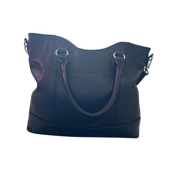 Tignanello Handbag Black Leather Large Lightweight Shoulder Strap Purse Satchels
